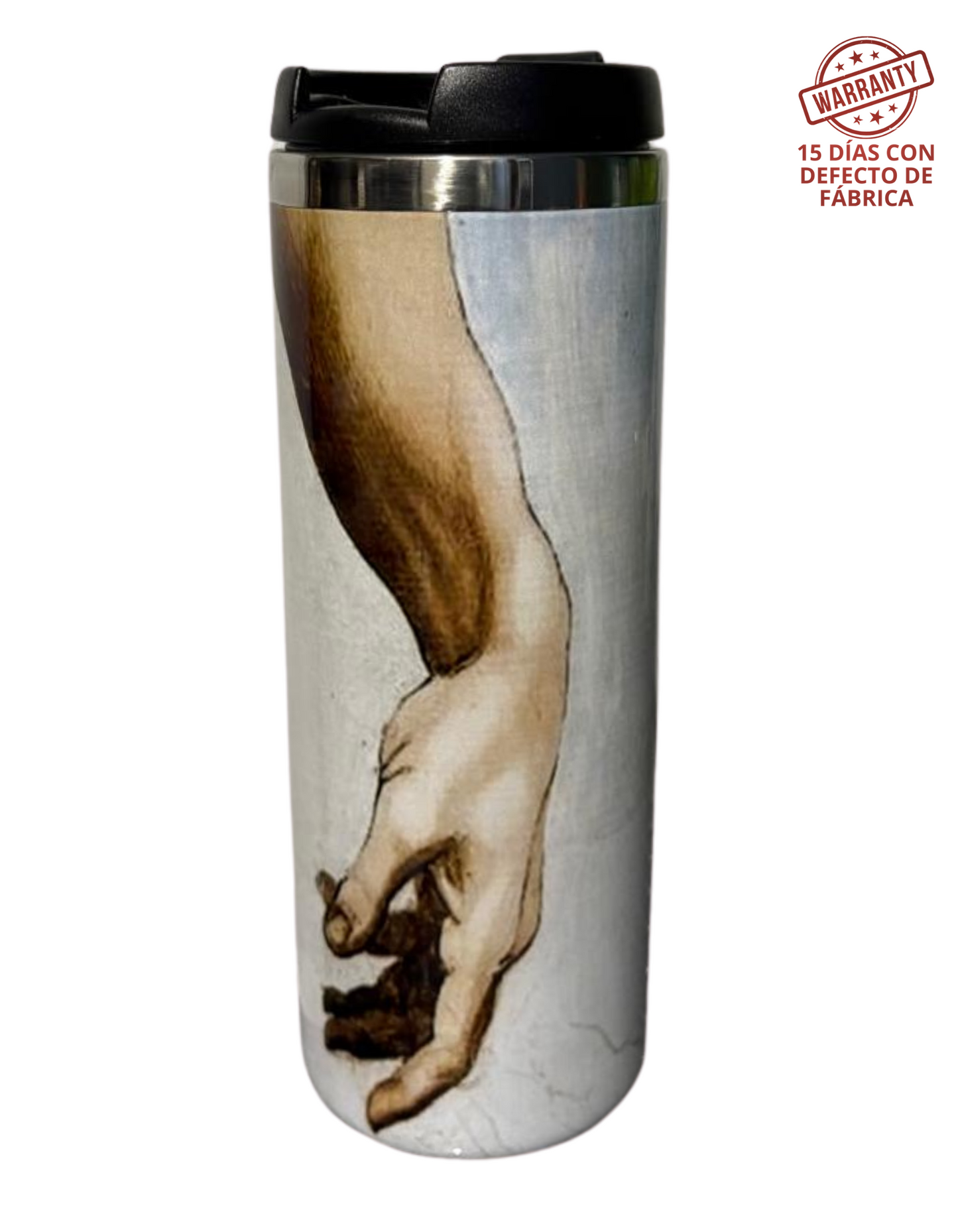 Termo "La creación de Adán" del escultor y pintor Miguel Ángel. (450 ml)